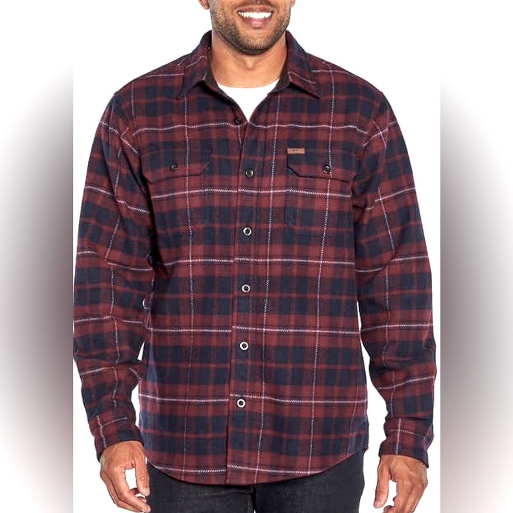 “Orvis” heavy weight flannel shirt side pockets L
